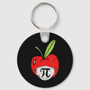 Apple Pi-day Cute Face Mask Teacher Student Quaran Key Ring