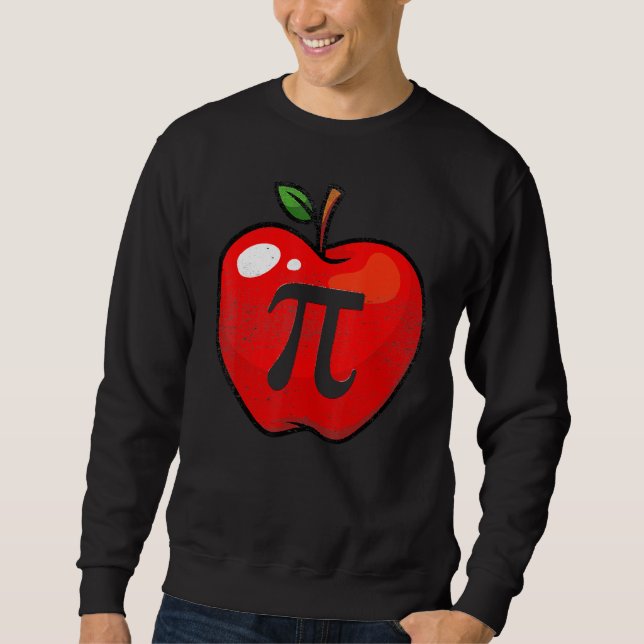 Apple Pi Day Math Lover Teacher Student 3 14 Apple Sweatshirt (Front)