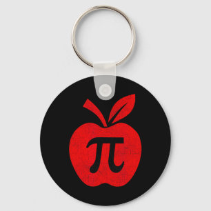 Apple Pi Day Tee Math Teacher Pi Math Kids Key Ring