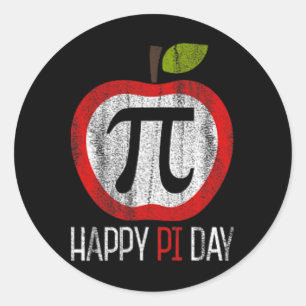 Apple Pi Shirt Math Classic Round Sticker