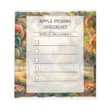 Apple Picking Checklist Notepad