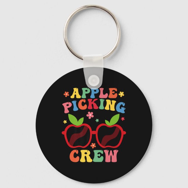 Apple Picking Crew 2025 Fall Orchard Harvest Fun P Key Ring (Front)