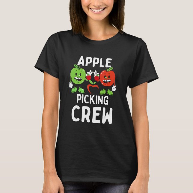 Apple Picking Crew Season Cute Fall Orchard Matchi T-Shirt (Front)