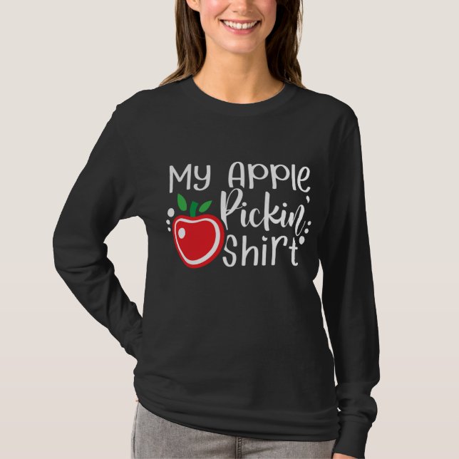 Apple Picking Design Apple Picker Fall Fruit Lover T-Shirt (Front)