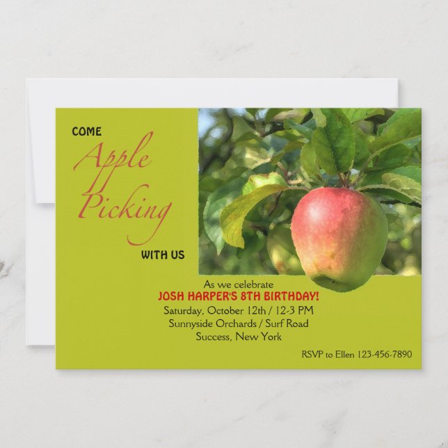 Apple Picking Invitation (Front)