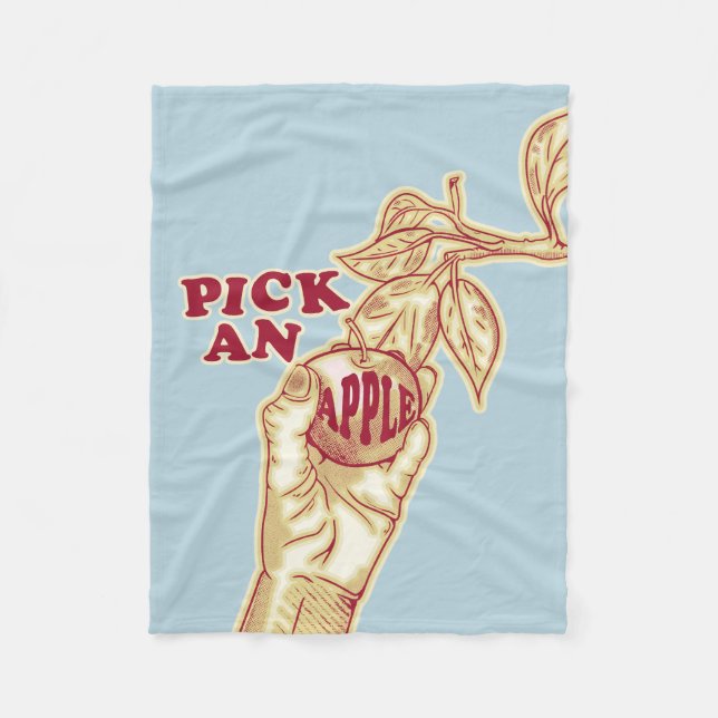 Apple picking orchard harvest fleece blanket (Front)