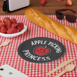 Apple Picking Princess Apple Fruit Day Fall Paper Plate