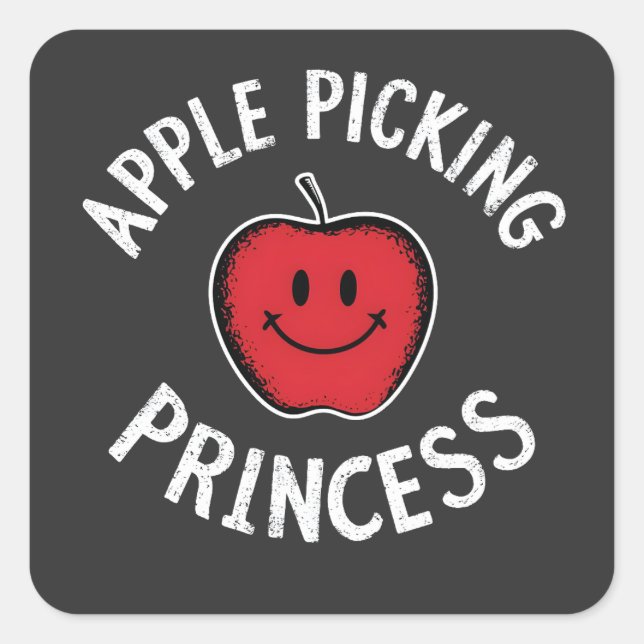  Apple Picking Princess Apple Fruit Day Fall  Square Sticker (Front)