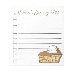 Apple Pie a La Mode Personalised Grocery List Notepad
