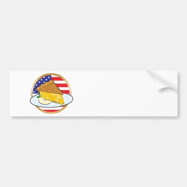 Apple Pie American Flag Bumper Sticker (Front)
