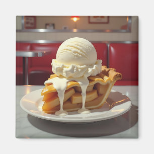 Apple Pie and Vanilla Ice Cream at Diner Magnet