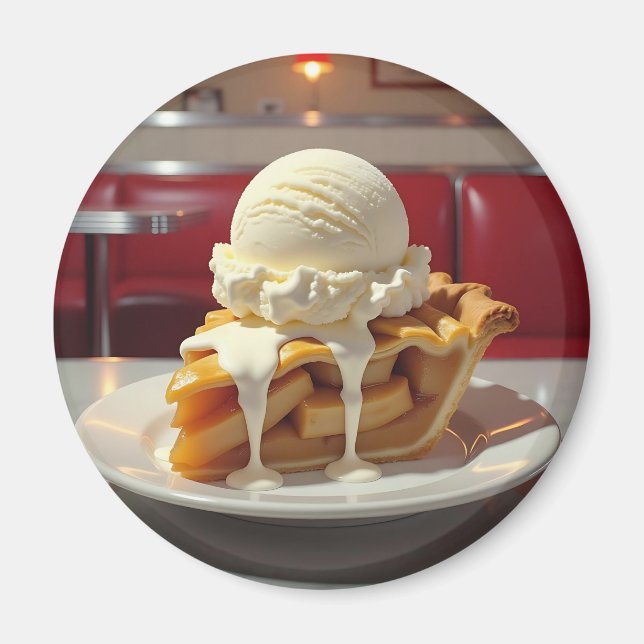 Apple Pie and Vanilla Ice Cream at Diner Magnet (Front)