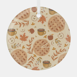 Apple Pie Autumn: Vintage Graphics Glass Tree Decoration
