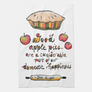 Apple Pie Baking Jane Austen Quote Tea Towel