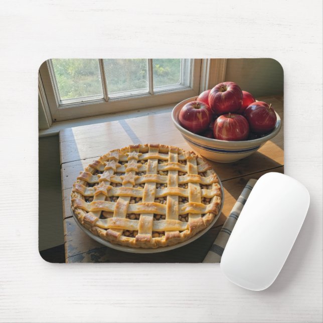 Apple Pie By a Sunny Farmhouse Window Mouse Pad (With Mouse)