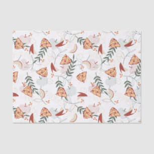 Apple Pie Floral Pattern White Tissue Paper