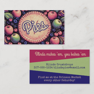 Apple pie fruit pies bakery baking business card