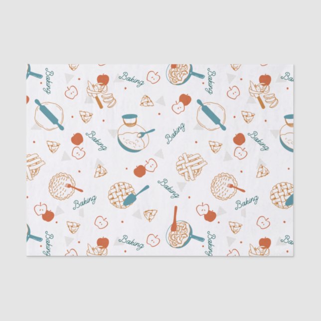 Apple Pie Lover Pattern Tissue Paper (Front)