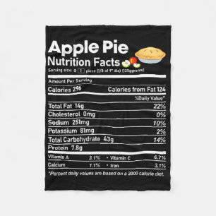 Apple Pie Nutrition Facts Fun Thanksgiving Christm Fleece Blanket