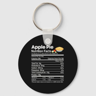 Apple Pie Nutrition Facts Fun Thanksgiving Christm Key Ring