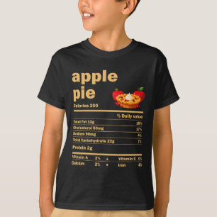 Apple Pie Nutrition Facts Fun Thanksgiving Christm T-Shirt