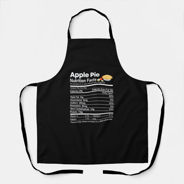 Apple Pie Nutrition Facts Funny Thanksgiving Chris Apron (Front)