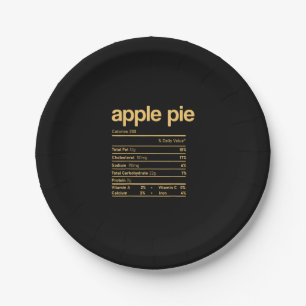 Apple Pie Nutrition Facts Funny Thanksgiving Chris Paper Plate