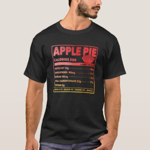 Apple Pie Nutrition Facts Thanksgiving Matching F T-Shirt