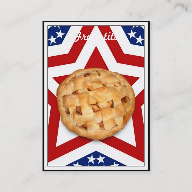Apple Pie on Stars & Stripes Design Business Card (Front)