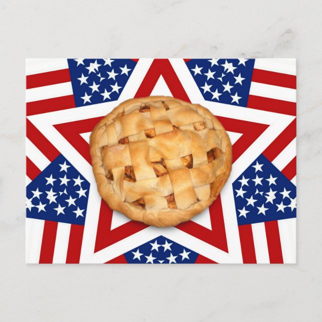 Apple Pie on Stars & Stripes Postcard (Front)