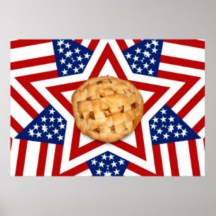 Apple Pie on Stars & Stripes Poster