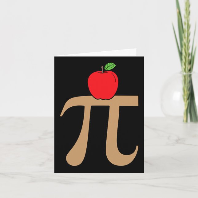Apple Pie Pi Math Pun  Card (Front)