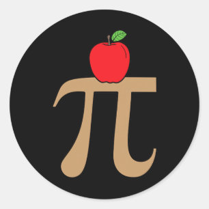 Apple Pie Pi Math Pun  Classic Round Sticker