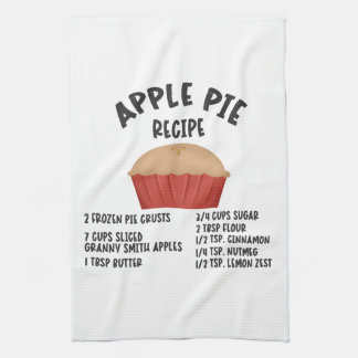 Apple Pie Recipe Tea Towel