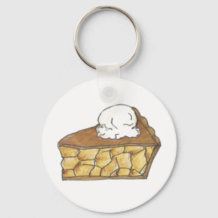 Apple Pie Slice a la Mode Ice Cream Dessert Baking Key Ring