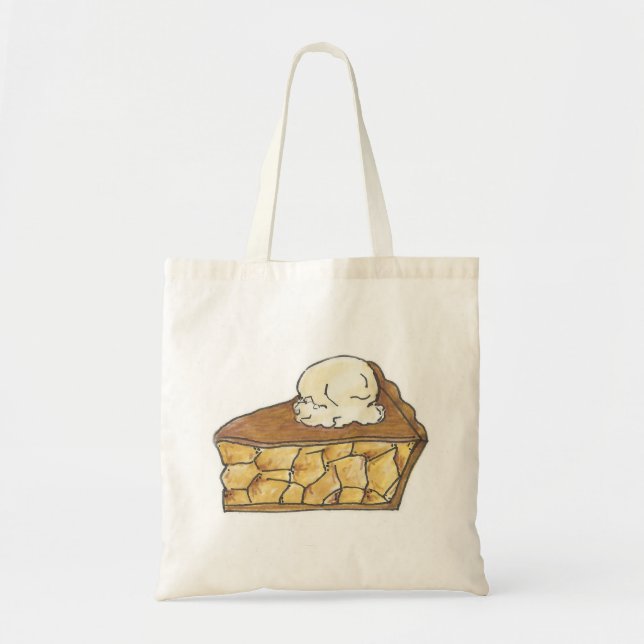 Apple Pie Slice A La Mode Ice Cream Foodie Tote Bag (Front)