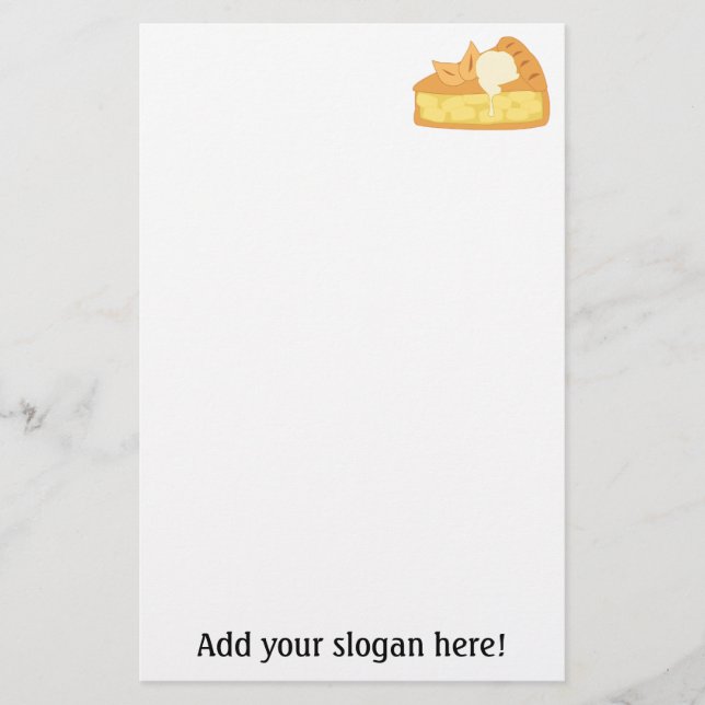Apple Pie Slice Picture: Add Text to Customise Stationery (Front)