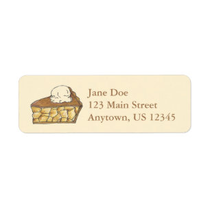 Apple Pie Slice w/ Ice Cream Address Labels