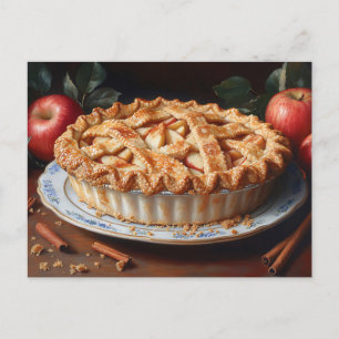 Apple Pie Vintage Inspired Painting Postcard