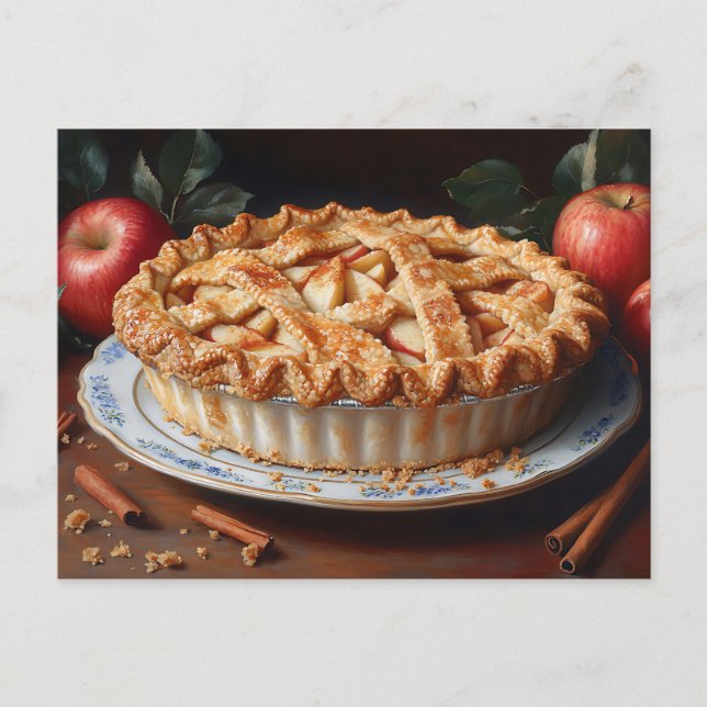 Apple Pie Vintage Inspired Painting Postcard (Front)
