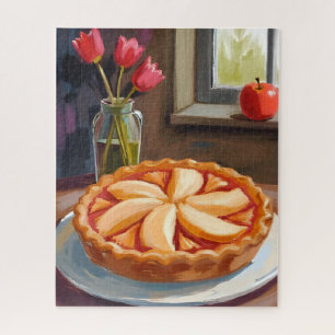 Apple Pie Watercolor Thanksgiving Jigsaw Puzzle