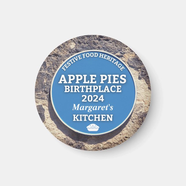 Apple Pies Blue Plaque Magnet (Front)