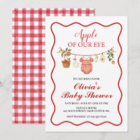 Apple Pink Bow preppy Coquette Baby Shower