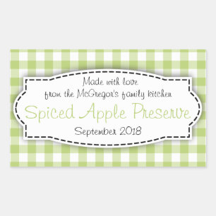 Apple preserve jam green food label sticker