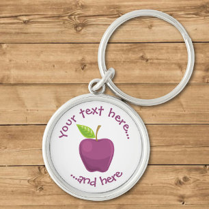 Apple Purple Key Ring