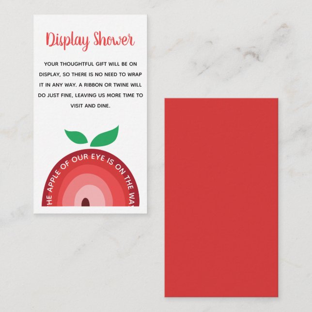 Apple Rainbow, Baby Shower Display Shower Enclosure Card (Front/Back)