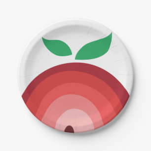Apple Rainbow, Shades of Red & Pink Paper Plate