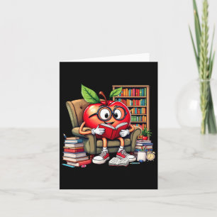 Apple Reading Books Lover Teacher 100 Days Back To Card