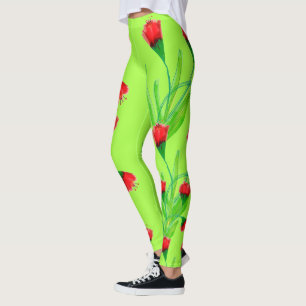 Apple Red And Lime Leggings