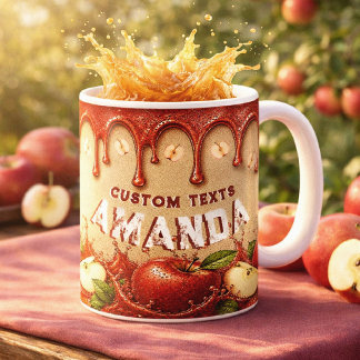Apple Red Beige Vintage Favour | Retro Garden Part Coffee Mug